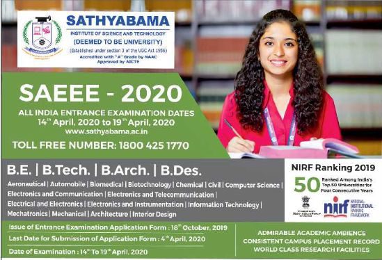 Sathyabama University direct Admission-