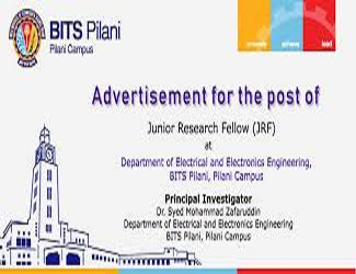 BITS Pilani Electrical and Electronics JRF 2020