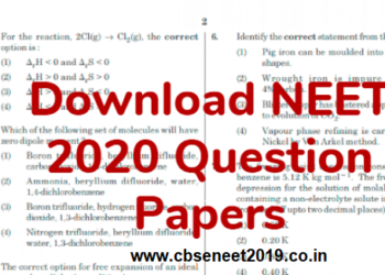 NEET 2020 Question Papers