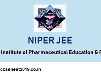 NIPER JEE Exam Date 2021