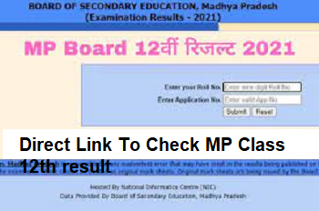 Direct Link To Check Mp Board 12th Result 2021