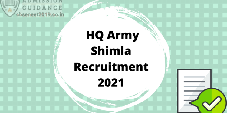 HQ Army Shimla Recruitment 2021